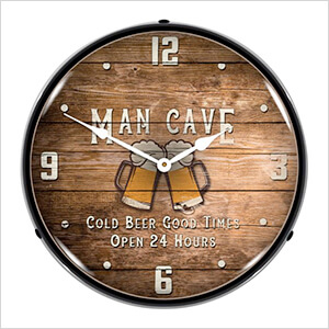 Man Cave Backlit Wall Clock
