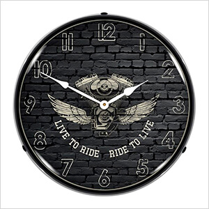 Live to Ride Ride to Live Backlit Wall Clock