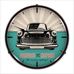 Car Service and Repair Backlit Wall Clock