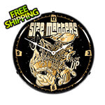 Collectable Sign and Clock Size Matters Backlit Wall Clock