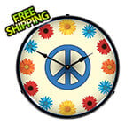 Collectable Sign and Clock Flower Power Backlit Wall Clock