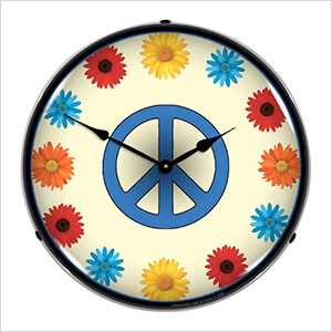 Flower Power Backlit Wall Clock