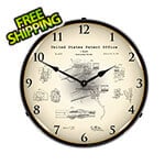 Collectable Sign and Clock 1867 Sharps Breech Rifle Patent Blueprint Backlit Wall Clock