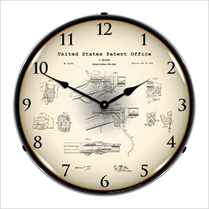1867 Sharps Breech Rifle Patent Blueprint Backlit Wall Clock