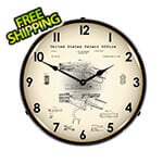 Collectable Sign and Clock 1894 Winchester Lever Action Rifle Patent Blueprint Backlit Wall Clock