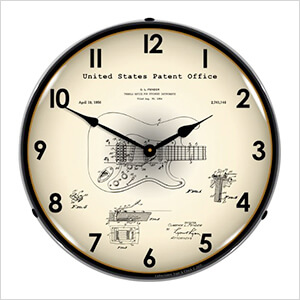 1954 Fender Patent Blueprint Backlit Wall Clock