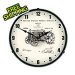Collectable Sign and Clock 1919 Ford Tractor Patent Blueprint Backlit Wall Clock