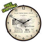 Collectable Sign and Clock 1880 Steinway Grand Piano Patent Blueprint Backlit Wall Clock