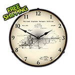 Collectable Sign and Clock 1940 Sikorsky Helicopter Patent Blueprint Backlit Wall Clock