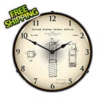 Collectable Sign and Clock 1952 Pez Candy Dispenser Patent Blueprint Backlit Wall Clock
