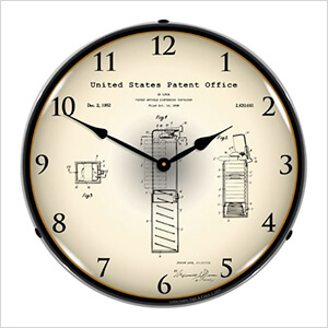 1952 Pez Candy Dispenser Patent Blueprint Backlit Wall Clock
