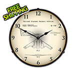 Collectable Sign and Clock 1991 Northrop B-2 Spirit Stealth Bomber Patent Blueprint Backlit Wall Clock