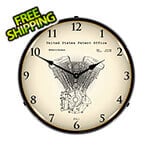 Collectable Sign and Clock Harley Davidson Evolution Engine Patent Blueprint Backlit Wall Clock