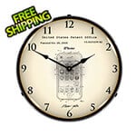 Collectable Sign and Clock Apple iPhone Patent Blueprint Backlit Wall Clock