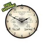 Collectable Sign and Clock 1966 George Barris Batmobile Patent Blueprint Backlit Wall Clock