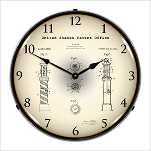 1920 Kavan Rotary Barber Pole Patent Blueprint Backlit Wall Clock