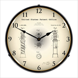 1920 Kavan Rotary Barber Pole Patent Blueprint Backlit Wall Clock