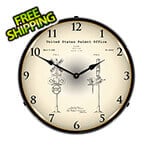 Collectable Sign and Clock 1935 Railroad Train Crossing Signal Patent Blueprint Backlit Wall Clock