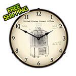 Collectable Sign and Clock 1940 Rockola Jukebox Patent Blueprint Backlit Wall Clock