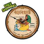 Collectable Sign and Clock Aquarius Backlit Wall Clock