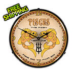 Collectable Sign and Clock Libra Backlit Wall Clock