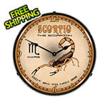 Collectable Sign and Clock Scorpio Backlit Wall Clock