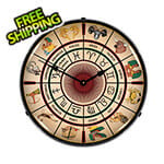 Collectable Sign and Clock Zodiac Chart Backlit Wall Clock