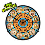 Collectable Sign and Clock Zodiac Chart Backlit Wall Clock