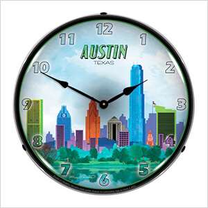 Austin Skyline Backlit Wall Clock