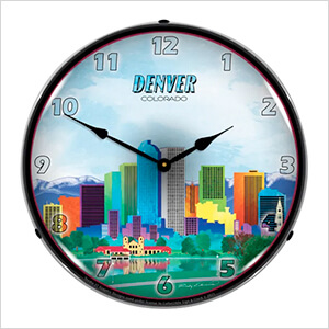 Denver Skyline Backlit Wall Clock