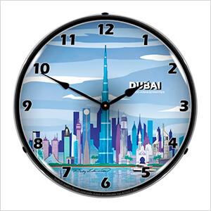 Dubai Skyline Backlit Wall Clock