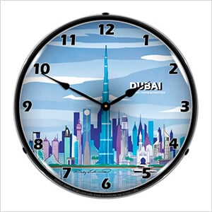 Dubai Skyline Backlit Wall Clock