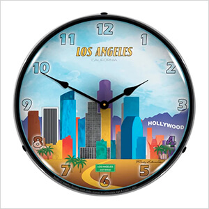 Los Angeles Skyline Backlit Wall Clock