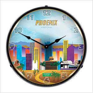 Phoenix Skyline Backlit Wall Clock