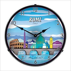 Rome Skyline Backlit Wall Clock