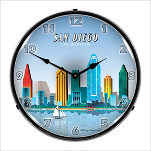San Diego Skyline Backlit Wall Clock