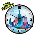 Collectable Sign and Clock San Francisco Skyline Backlit Wall Clock