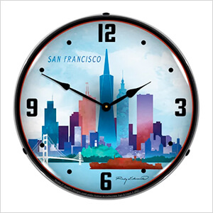 San Francisco Skyline Backlit Wall Clock