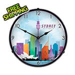 Collectable Sign and Clock Sydney Skyline Backlit Wall Clock
