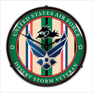 Air Force Veteran Operation Desert Storm Backlit Wall Clock
