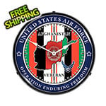 Collectable Sign and Clock Air Force Veteran Operation Enduring Freedom Backlit Wall Clock