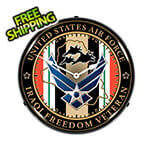 Collectable Sign and Clock Air Force Veteran Operation Iraqi Freedom Backlit Wall Clock