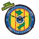 Collectable Sign and Clock Air Force Vietnam Veteran Backlit Wall Clock