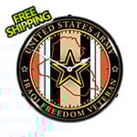 Collectable Sign and Clock Army Veteran Operation Iraqi Freedom Backlit Wall Clock