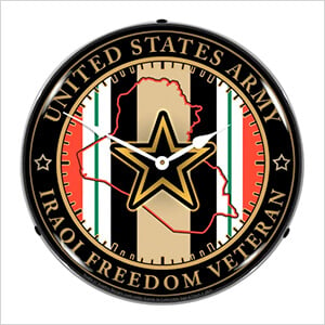 Army Veteran Operation Iraqi Freedom Backlit Wall Clock