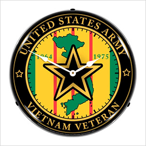 Army Vietnam Veteran Backlit Wall Clock