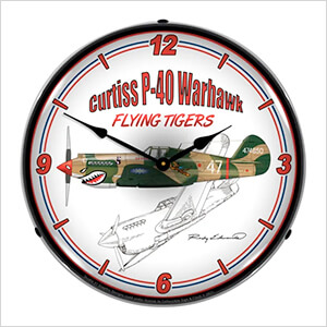 Curtiss P-40 Warhawk Backlit Wall Clock