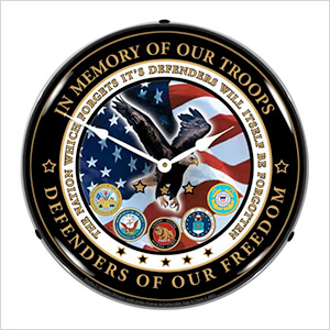 Fallen Heroes Backlit Wall Clock