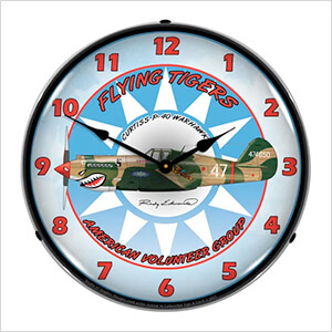 Flying Tigers Backlit Wall Clock