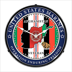 Marine Veteran Operation Enduring Freedom Backlit Wall Clock